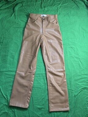 Abercrombie and Fitch Women Faux Leather Ultra High Rise Pants Wsist 25
